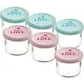 Marmeladenglas Mit Bedrucktem Metall Deckel - 6er Set - Einmachglas Mit Farbigem Schraubverschluss