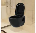 vidaXL Tiefspül-WC, Wand-WC Keramik Schwarz