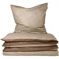 Wendebettwäsche SCHIESSER "Doubleface aus weicher Baumwolle mit edlem Melangeeffekt", beige (sand), B/L: 155cm x 220cm, , Feinbiber, B/L: 80cm x 80cm, Feinbiber, Obermaterial: 100% Baumwolle, Bettwäsche, ab Größe 135x200 cm erhältlich, Made in Green
