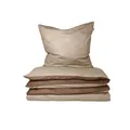 Schiesser Bettwäscheset Doubleface | 2-teilig | Zweifarbig | Feinbiber | 100% Baumwolle | Oeko-Tex Zertifiziert | Reißverschluss | 155x220cm + 80x80cm | Sand