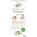 Yoga für Kühe Familienplaner 2026 - Wandkalender - Familien-Kalender mit 6 Spalten - Format 22 x 49,5 cm