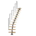 DOLLE Raumspartreppe mit 12 Stufen Höhe 240,5-292 cm Multiplex mit Buche-Deckfurnier Gerade bis ¼-gewendelt inkl. Geländer