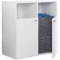 Mid.you Wäscheschrank Klidas, Weiß, Holzwerkstoff, 80x74x39 cm, Waschküche, Wäscheschrank