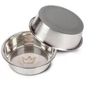Rudelkönig Hundenapf Edelstahl - 2er Pack - 900ml Napfset - Rutschfester Hunde Fressnapf - Spülmaschinenfester Futternapf Hund - Hundenapf kleine und mittelgroße Hunde