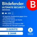 Bitdefender Ultimate Security Individual / 5 Geräte / 1 Jahr / KEY (ESD)