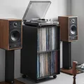 Yamazaki Schallplattenregal mit Rollen 40x73x38 cm "Tower" schwarz