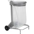 Rossignol fahrbarer Abfallbehälter mit Pedal 50L aus Stahl mit Pulverbeschichtung - Grau