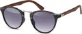 styleBREAKER Uni Sonnenbrille Panto Holzoptik | Runde Retro Brille mit Metallsteg & UV400 | Modisches Wood Look Design (Kunststoff) inkl. Etui & Tuch