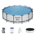 Bestway Steel Pro MAX 427x107cm Pool Filterpumpe und Zubehör Gartenpool 56950