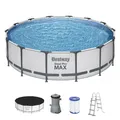 Frame Pool - Set Filterpumpe Garten Swimmingpool Garten Lichtgrau Ø427x107cm