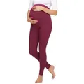 Merry Style Umstandsleggings Damen Lange Umstandshose aus Viskose MS10-297 (1-tlg) elastischer Bund rot XL