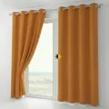 BEAUTEX Verdunkelungsgardine mit Ösen, Blackout Ösenschal Blickdicht abdunkelnd, Größe und Farbe wählbar (Breite: 140 cm, Höhe: 145 cm, Terra)