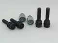 H&R Felgenschlösser Felgenschloß 4 Stk. schwarz M14x1,5x51 bew. Kugelbund R14