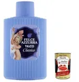6x PAGLIERI Felce Azzurra Talco Classico Körperpuder Talkpuder Talkum 200g dose + Italian Gourmet polpa 400g