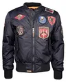 Top Gun Herren Bomberjacke Im Pilotenstil Mit Patches Tg20191053 Navy,XXL