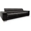 Masseno Bettsofa, Schwarz, Textil, 281x87x98 cm, Wohnzimmer, Sofas & Couches, Schlafsofas