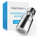 WasserhahnAufsatz in Chrom mit zwei Strahlarten  Drehbarer WasserhahnLuftspru...
