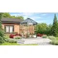 Vitavia, Gewächshaus-Pavillon "Juno 4500" inkl. Stahlfundament, smaragd grün, 3 mm ESG, 6 mm HKP, 4,5 m2