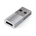 SATECHI USB-A auf USB-C Adapter, Hochgeschwindigkeit USB-zu-USB-C mit ultraschneller Datenübertragung & Power-Delivery-Ladefunktion, entwickelt für CarPlay & Moderne Geräte, Silber