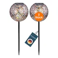 bmf-versand® LED-Solarkugel 20cm 2er Set - Solar Kugelleuchte - Außenkugelleuchte mit Stab 54cm - runde Solarlampen für Außen Garten - Gartenleuchte Spritzwasser geschützt - Solarleuchte
