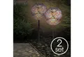 bmf-versand LED Solarleuchte Solarleuchten Garten 2er Set Kugel Metall antik Solarlampe Außen, Gartenbeleuchtung, Solarkugel, mit Schalter, LED fest integriert, Warmweiß, Außenleuchte