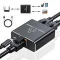 LAN Switch 2 Port Gigabit Switch LAN Splitter, Netzwerk Switch, LAN Verteiler mit USB-C Stromkabel, RJ45 Ethernet Splitter für Computer, Router, Set-Top Box, IPTV, Digital TV & Mehr