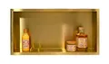 Balneo WALL-BOX ONE - Gold Nische Edelstahl - Gold Wandnische Dusche - Wasserdicht - Flexibler Nischeneinbau - Nische für Badutensilien - ohne Fliesen - 60x30x7 cm