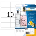 HERMA 8018 Wetterfeste Folienetiketten transparent, 25 Blatt, 96 x 50,8 mm, 10 p