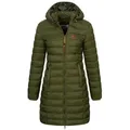 Geographical Norway Steppmantel Winter Jacke Steppjacke Parka Lange Kapuzenjacke Steppmantel Outdoor grün S (36)