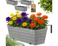 Casaria Blumenkasten, 4er Set 11 Liter Montagehalterung Indoor Outdoor Geländerkasten