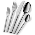 WMF Tavira Besteckset 6 Personen, 30 teilig, Monobloc-Messer, Cromargan Edelstahl poliert, glänzend, spülmaschinengeeignet - Silber