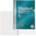 Brunnen Collegeblock Student Premium 1067174, A4, Innen- und Außenrand, 90 g/m², liniert und kariert