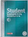 BRUNNEN Collegeblock Premium Student „DUO“ | A4, kariert/liniert, 80 Blatt, petrol