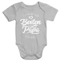 MoonWorks Body Kurzarm Baby Body Ich habe den besten Papa der Welt Spruch Geschenk grau 3-6 Monate
