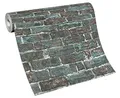 Erismann 6318-18 Vlies Tapete Bruchstein Mauer Ziegelstein petrol braun grau brick Imitations 2 Industrial Loft
