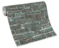 Vlies Tapete Bruchstein Mauer Ziegelstein petrol braun grau 6318-18 brick