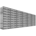AL Briefkastensysteme 54 Fächer Premium Edelstahl Wand Briefkasten Anlage für Post A4, modern, robust und wetterfest, Artikelnummer: 132V54EA6