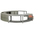 vidaXL Whirlpool-Umrandung Grau Poly Rattan