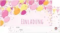 Ballons Einladung , 12 Einladungskarten Kindergeburtstag Mädchen