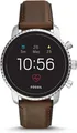Fossil Explorist HR 45 mm silber am Lederarmband braun [Wi-Fi, 4. Generation]
