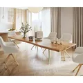 DELIFE Esstisch Edge 300x100 XL Akazie Natur Glas Live-Edge, Esstische, Baumkantenmöbel, Massivholzmöbel, Massivholz