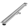 LuxeBath Duschrinne 100cm 2in1 Befliesbar Extra Flach Edelstahl Silber
