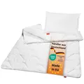 sleepling – Kinderbetten Set, Kinderkopfkissen 40 x 60 cm, Bettdecke 100 x 135 cm, 4-Jahreszeitendecke
