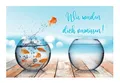 Merz Designkarten Premium Klappkarte Abschied Kollege 18 x 12 cm inkl. 1 weißen Umschlag, Mutterschutz Abschiedskarte Ruhestandsfisch, Rente Ruhestand Grußkarte Abschied Ruhestandskarte