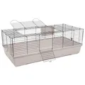 Kaninchen- und Meerschweinchenkäfig Nagerkäfig Cosmo 120 Schwarz-Hellgrau