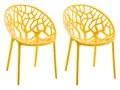 CLP 2er Set Gartenstühle Hope Kunststoff I Stapelstühle wetterfest und UV-beständig I Outdoorstühle pflegeleicht I Sessel für draußen, Farbe:gelb