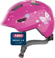 ABUS Kinderhelm Smiley 3.0/tiefe Passform/Platz für einen Zopf/50-55cm/pink