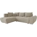 Mirjan24 Ecksofa, Beige, Textil, 5-Sitzer, Ottomane links,L-Form, 290x183 cm, Wohnzimmer, Sofas & Couches, Wohnlandschaften, Ecksofas