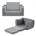 VEVOR Kindersofa Kindersessel aus 28D-Schwamm & kurzem Flor mit Armlehnen, waschbares Kindersofa, Kindercouch umwandelbares Schlafsofa