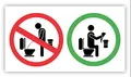 6 Stück - Folienaufkleber Bitte im Sitzen pinkeln Please sit down, Größe ca. 14,8 x 8,0 cm - (Auf-518) Toiletten Aufkleber WC Bad Klosett Klo im Sitzen benutzen nicht im Stehen